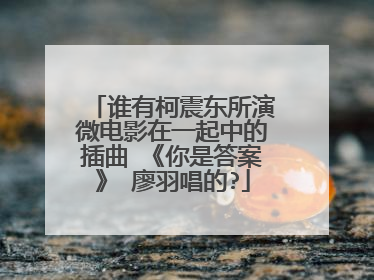 谁有柯震东所演微电影在一起中的插曲 《你是答案》 廖羽唱的?