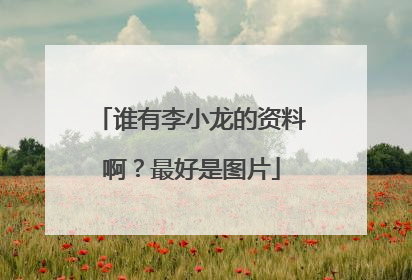 谁有李小龙的资料啊?最好是图片