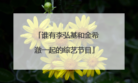 谁有李弘基和金希澈一起的综艺节目