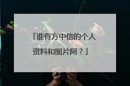 谁有方中信的个人资料和图片阿?
