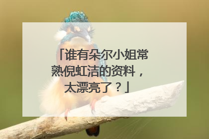谁有朵尔小姐常熟倪虹洁的资料，太漂亮了？