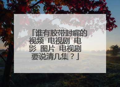 谁有胶带封嘴的视频 电视剧 电影 图片 电视剧要说清几集？