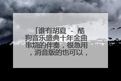 谁有胡夏 - 酷狗音乐盛典十年金曲串烧的伴奏,很急用,消音版的也可以,十万火急!!!