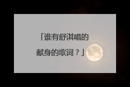 谁有舒淇唱的献身的歌词？