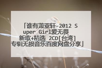 谁有萧亚轩-2012 Super Girl爱无畏 新歌+精选 2CD[台湾]专辑无损音乐百度网盘分享