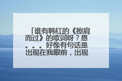 谁有韩红的《擦肩而过》的歌词呀？恩。。。好像有句话是出现在我眼前，出现在我生命里。。。