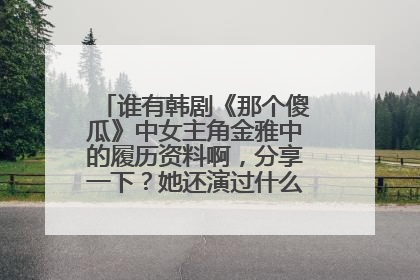 谁有韩剧《那个傻瓜》中女主角金雅中的履历资料啊,分享一下?她还演过什么连续剧或电影啊?