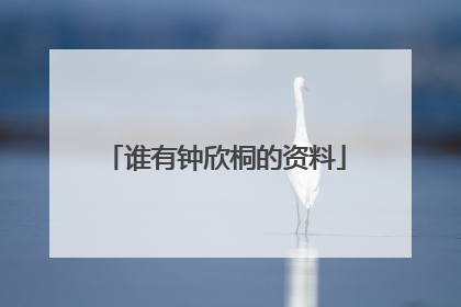 谁有钟欣桐的资料