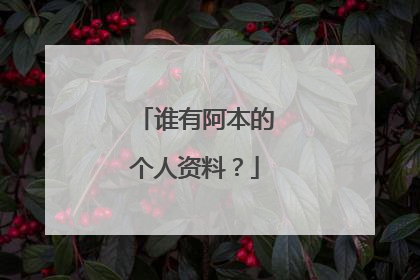 谁有阿本的个人资料?