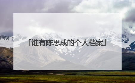 谁有陈思成的个人档案