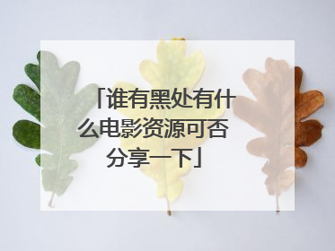 谁有黑处有什么电影资源可否分享一下