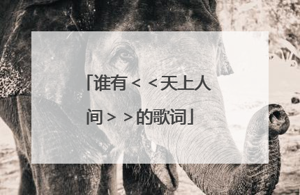谁有＜＜天上人间＞＞的歌词