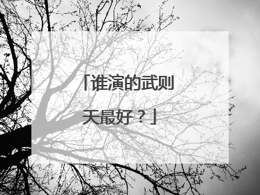 谁演的武则天最好？