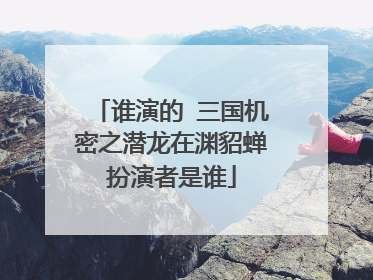 谁演的 三国机密之潜龙在渊貂蝉扮演者是谁