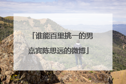 谁能百里挑一的男嘉宾陈思远的微博
