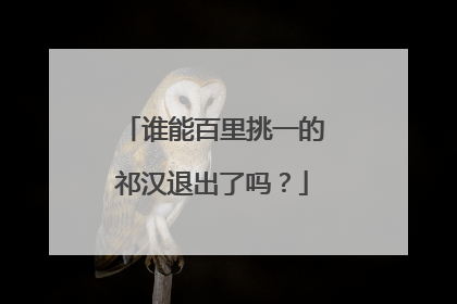 谁能百里挑一的祁汉退出了吗?