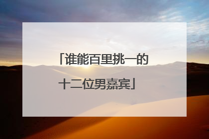 谁能百里挑一的十二位男嘉宾