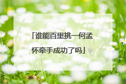 谁能百里挑一何孟怀牵手成功了吗