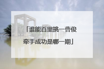 谁能百里挑一曹俊牵手成功是哪一期