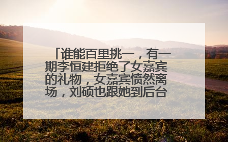 谁能百里挑一，有一期李恒建拒绝了女嘉宾的礼物，女嘉宾愤然离场，刘硕也跟她到后台，是哪一期啊？