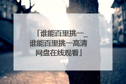 谁能百里挑一_谁能百里挑一高清网盘在线观看