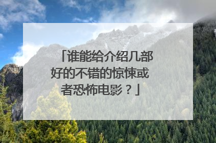 谁能给介绍几部好的不错的惊悚或者恐怖电影？