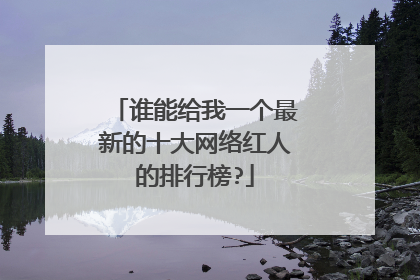 谁能给我一个最新的十大网络红人的排行榜?
