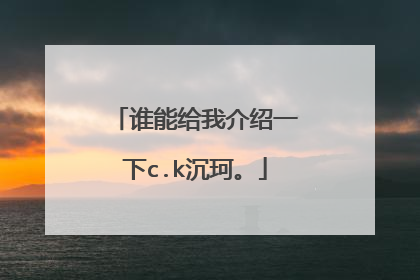 谁能给我介绍一下c.k沉珂。