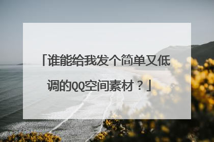 谁能给我发个简单又低调的QQ空间素材?