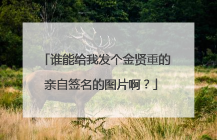 谁能给我发个金贤重的亲自签名的图片啊？