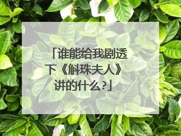 谁能给我剧透下《斛珠夫人》讲的什么?