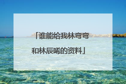 谁能给我林弯弯和林辰唏的资料