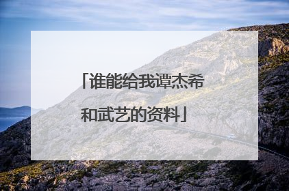 谁能给我谭杰希和武艺的资料