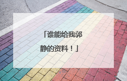 谁能给我郭静的资料!