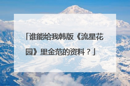 谁能给我韩版《流星花园》里金范的资料?
