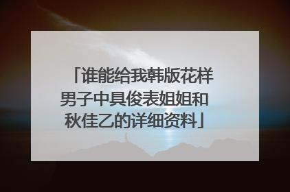 谁能给我韩版花样男子中具俊表姐姐和秋佳乙的详细资料