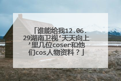 谁能给我12.06.29湖南卫视‘天天向上’里几位coser和他们cos人物资料？