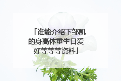 谁能介绍下邹凯的身高体重生日爱好等等等资料
