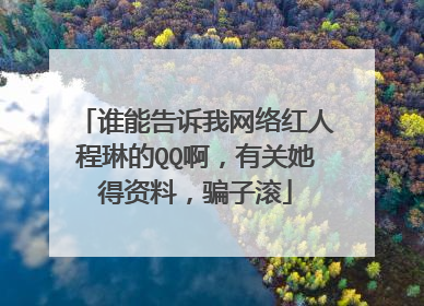谁能告诉我网络红人程琳的QQ啊，有关她得资料，骗子滚