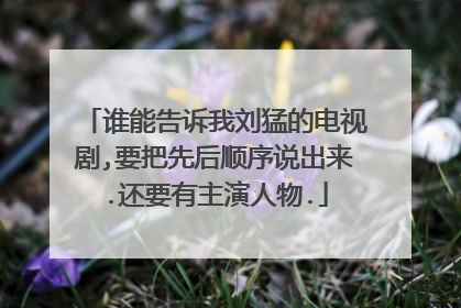 谁能告诉我刘猛的电视剧,要把先后顺序说出来.还要有主演人物.