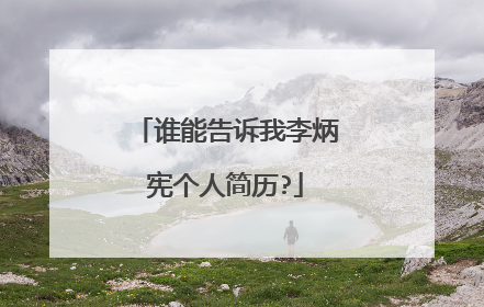 谁能告诉我李炳宪个人简历?