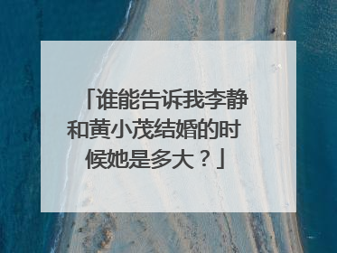 谁能告诉我李静和黄小茂结婚的时候她是多大？