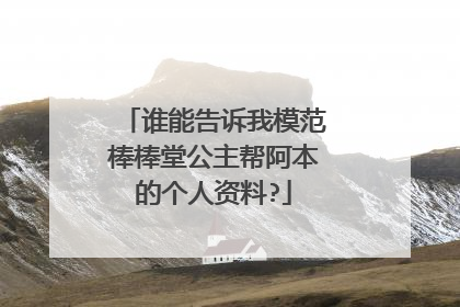 谁能告诉我模范棒棒堂公主帮阿本的个人资料?