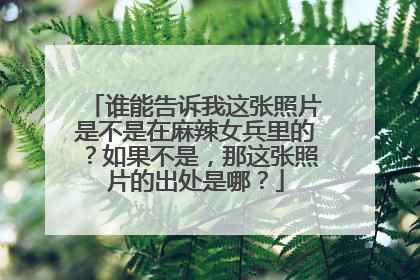 谁能告诉我这张照片是不是在麻辣女兵里的？如果不是，那这张照片的出处是哪？