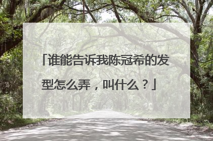 谁能告诉我陈冠希的发型怎么弄，叫什么？