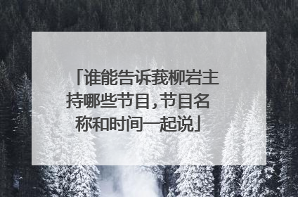 谁能告诉莪柳岩主持哪些节目,节目名称和时间一起说