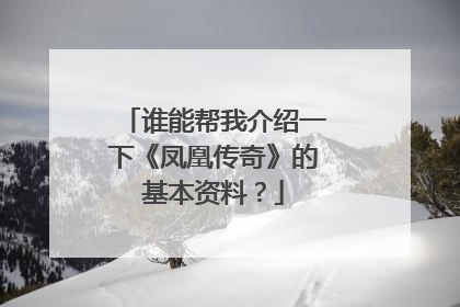 谁能帮我介绍一下《凤凰传奇》的基本资料？