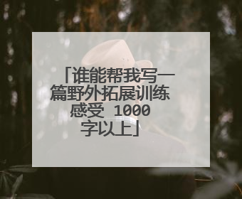 谁能帮我写一篇野外拓展训练感受 1000字以上