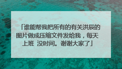 谁能帮我把所有的有关洪辰的图片做成压缩文件发给我，每天上班 没时间。谢谢大家了