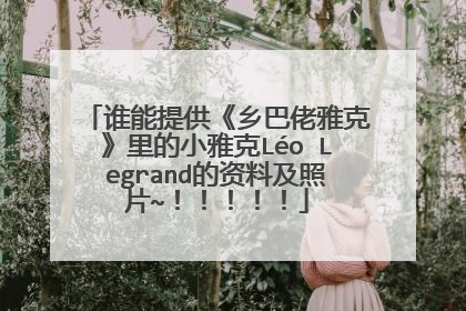 谁能提供《乡巴佬雅克》里的小雅克Léo Legrand的资料及照片~！！！！！